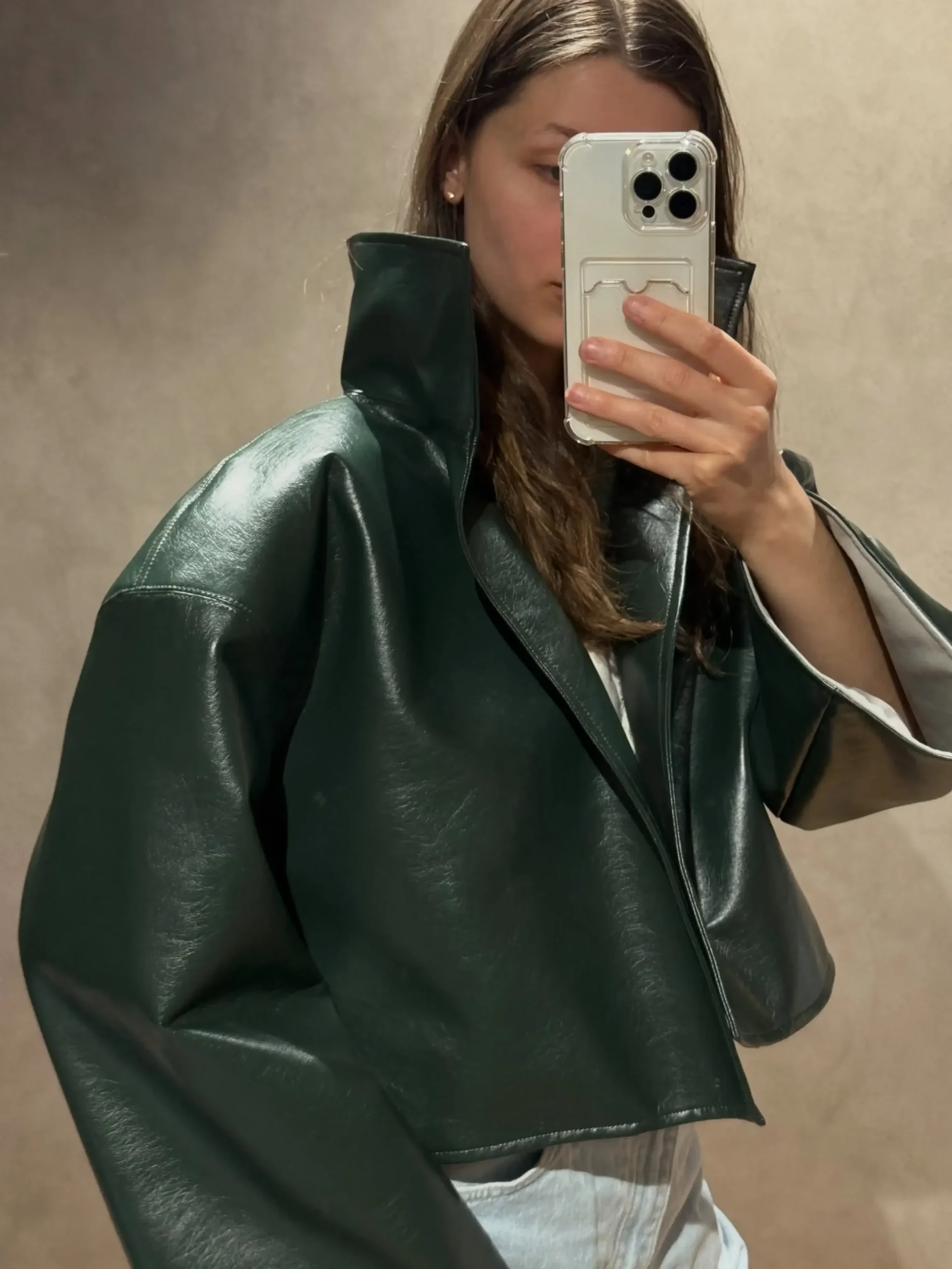 Women's Oversized Cropped Zip Jacket - view 7