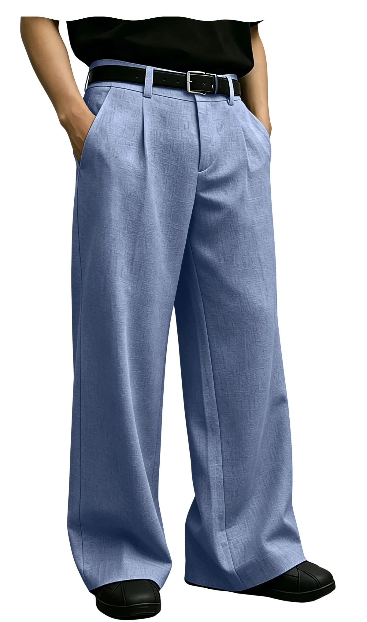 Men‘s Straight Leg Suit Pants With Elastic Waist Comfortable Breathable Wrinkle Resistant Lightweight Casual Trousers Summer - Image 11
