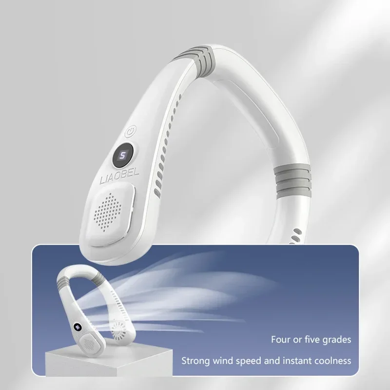 Lenovo Neck Bladeless Fan Mini Ultra Longlife Portablelazy Silent Fan Usb Charging Student Sports Office Multiple Home Scenarios - Image 5