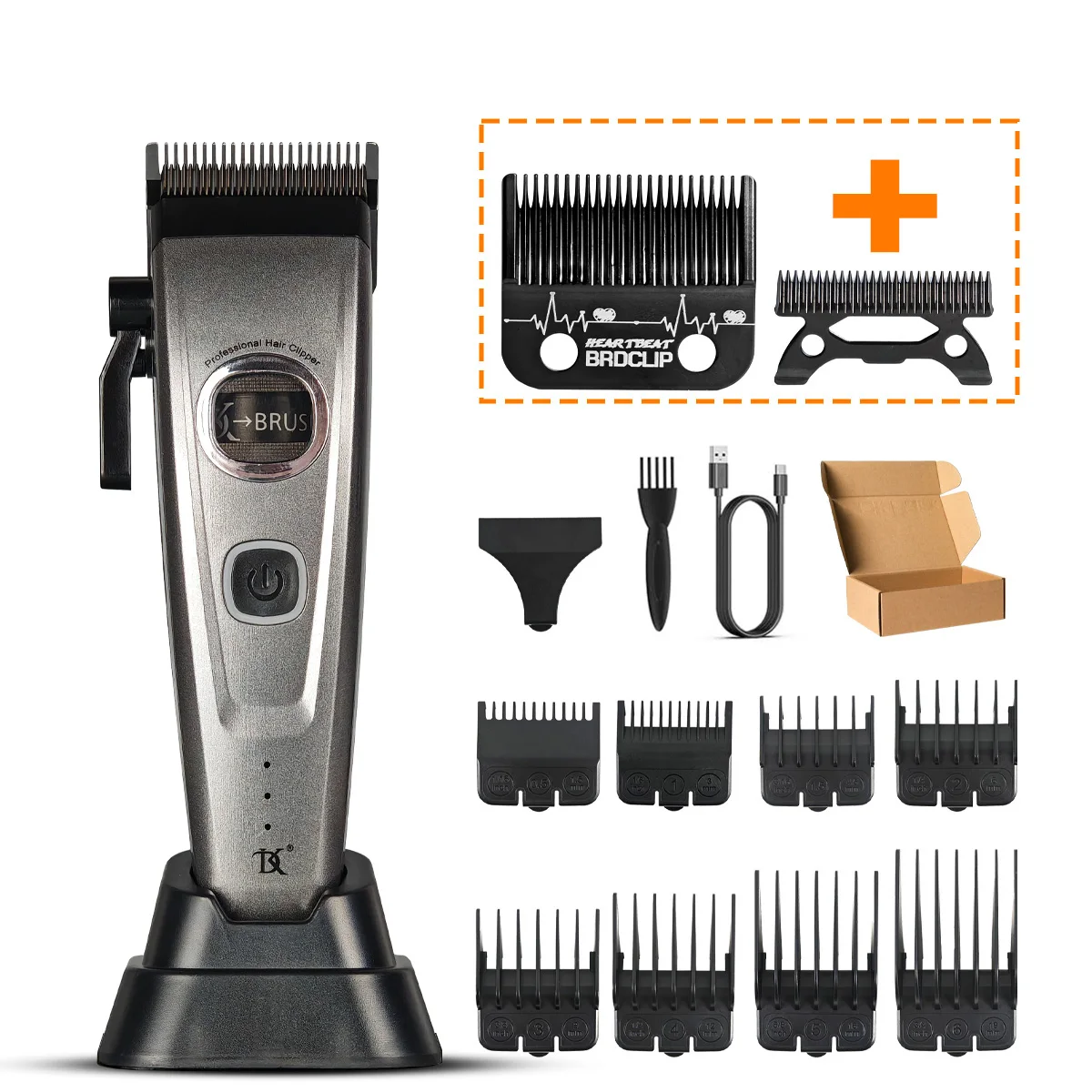 DK Outer Rotor Brushless Motor Professional Men's Fade Clipper Barber Echo Blade Base Charger Blending Hair Trimmer - Image 17