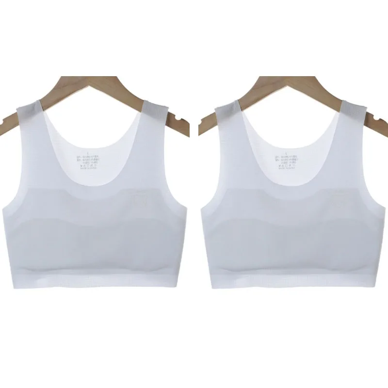 Girl's 2pc Solid Color Bra Set, Seamless Teen Developmental Vest - Image 16