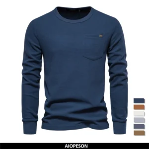 Men's Waffle Cotton Long Sleeve T-Shirt