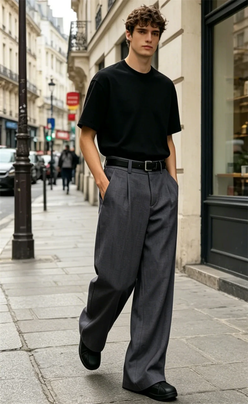 Men‘s Straight Leg Suit Pants With Elastic Waist Comfortable Breathable Wrinkle Resistant Lightweight Casual Trousers Summer - Image 4