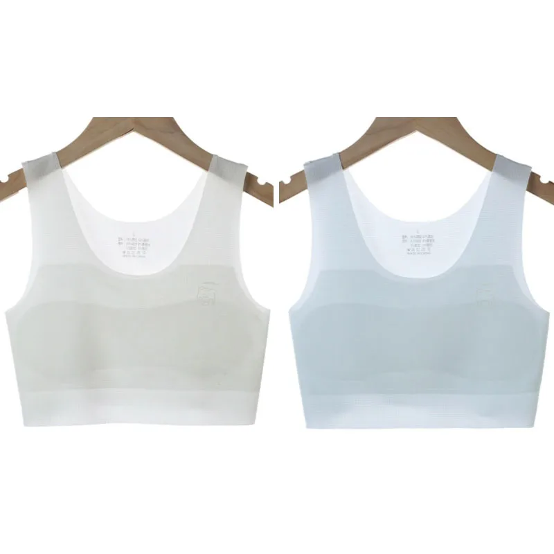 Girl's 2pc Solid Color Bra Set, Seamless Teen Developmental Vest - Image 7