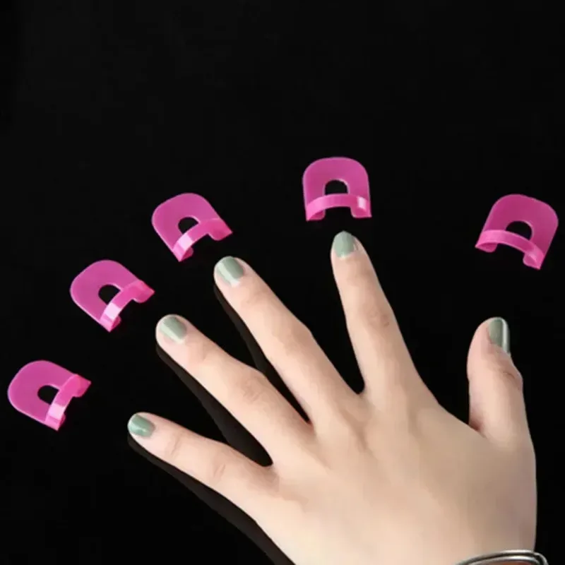 26-Piece PVC G‑Curve Nail Protector Set – 10 Sizes, Pink - Image 3