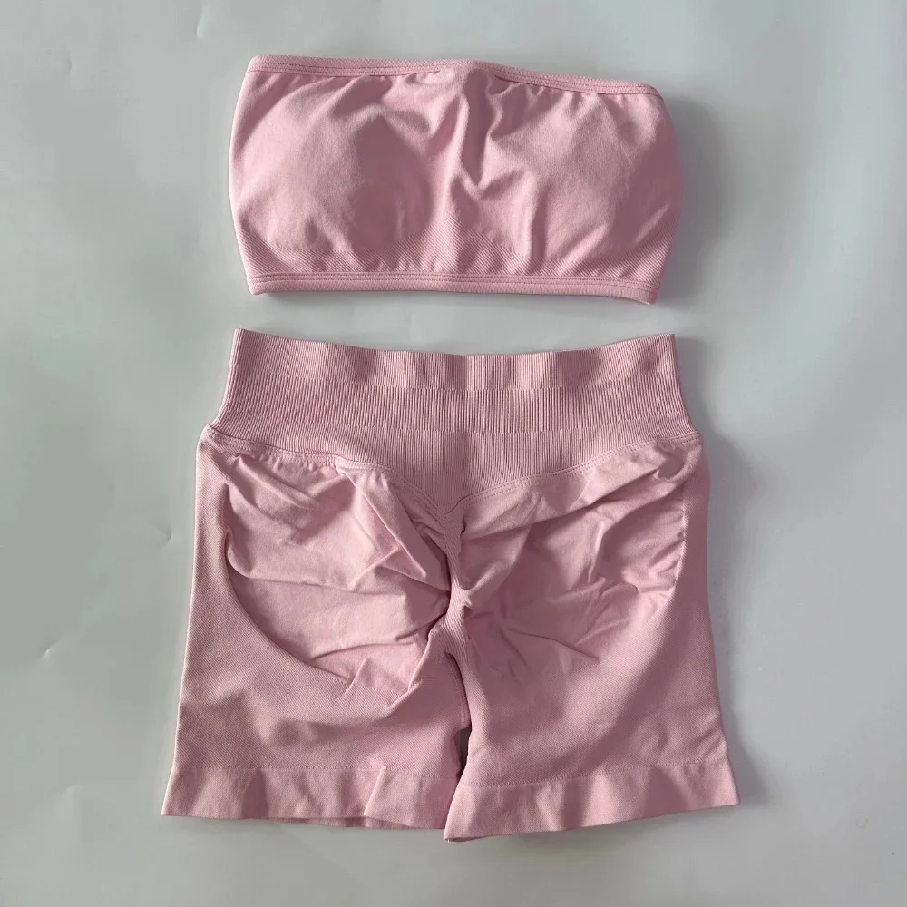 Women's Backless Sports Bra and Shorts Set - view 14