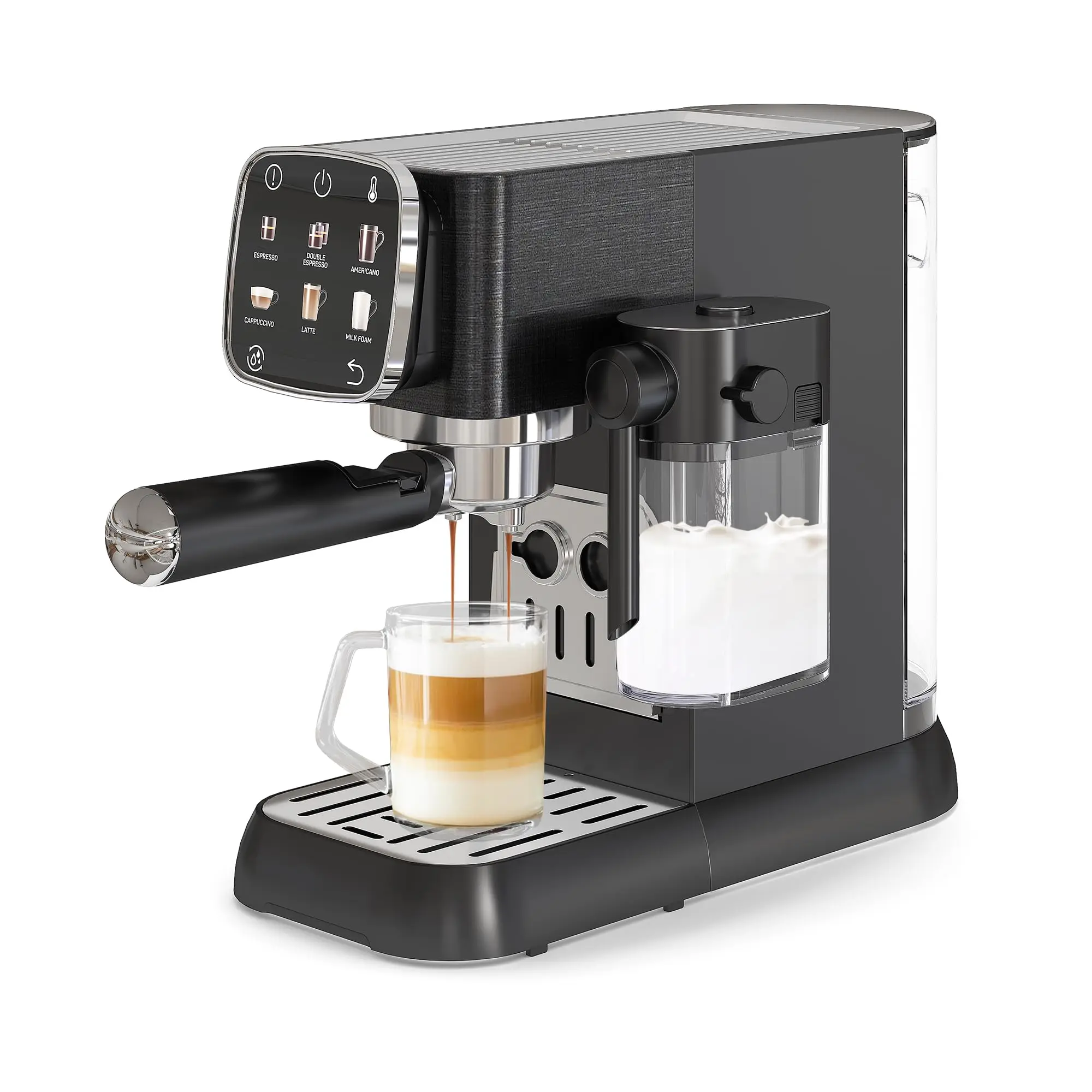 20‑Bar Espresso Machine with Touchscreen, Auto Milk Frother, 45 oz Tank