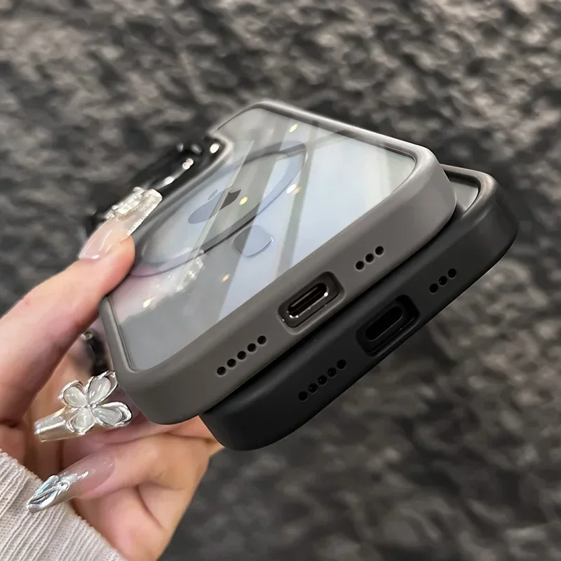 Magnetic Shockproof Transparent iPhone Case with MagSafe Stand - Image 4