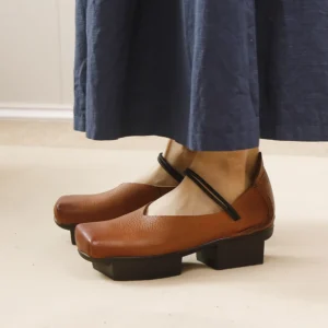 Birkuir Mary Jane Pumps, 4.5 cm Square Heel, Elastic Band, Cow Leather