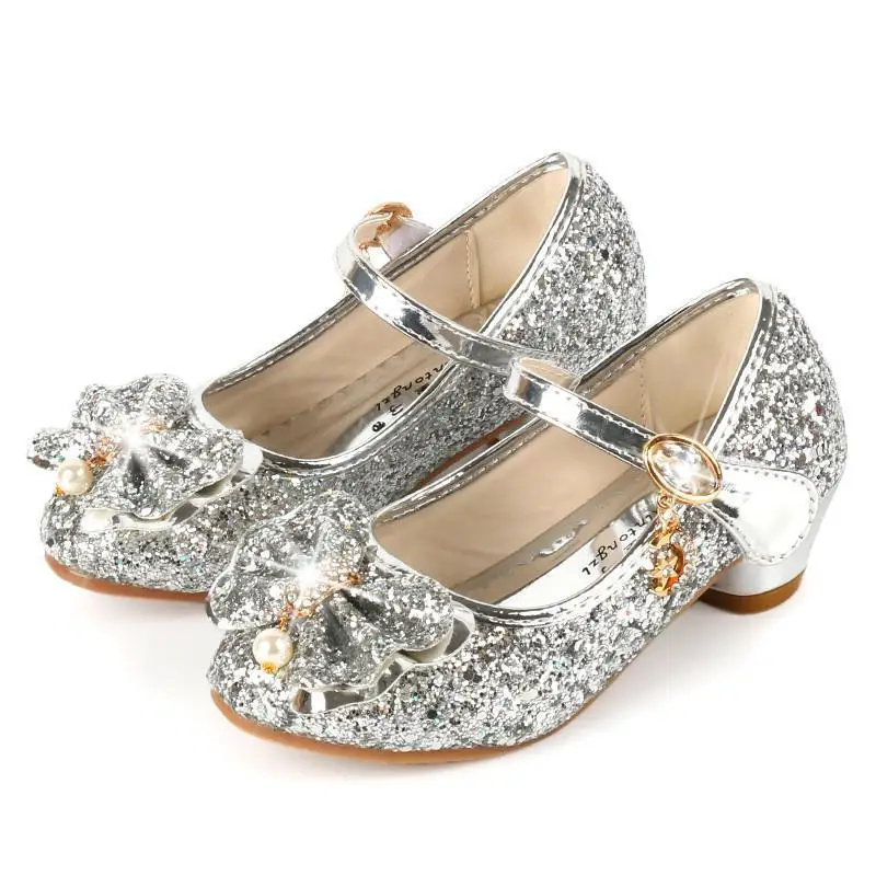 Spring Children Shoes Girls High Heel Princess Dance Sandals Kids Shoes Glitter Leather Fashion Girls Party Dress Wedding Shoes - Image 9