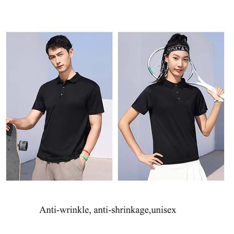 Customized Quick Drying Shirts Men Women Summer Sport Polo Shirt Cool Fabric Running Fitness T-shirt Logo Personalised Clothing - Image 4