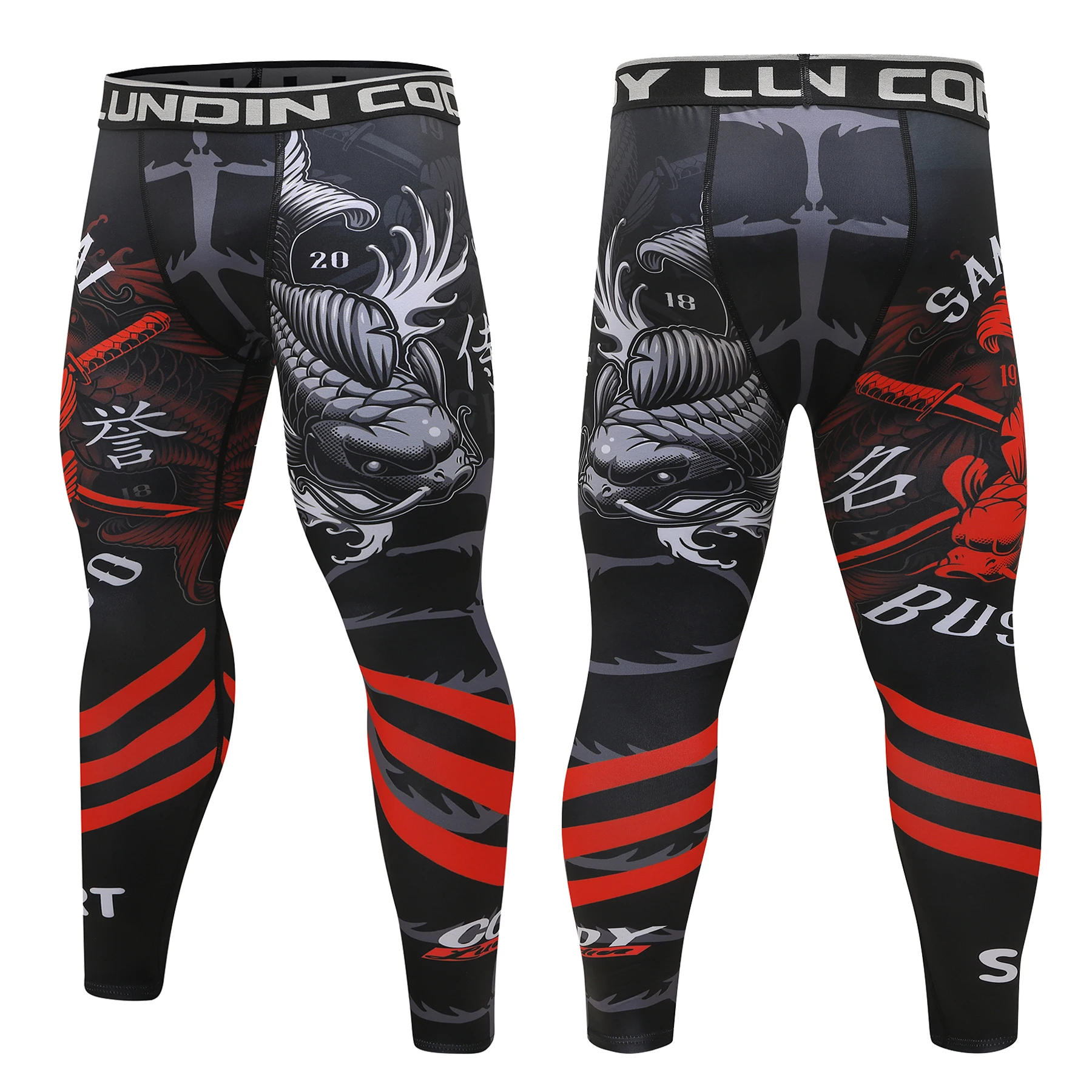 Men's BJJ Spats Leggings - Moisture Wicking Polyester - Image 2