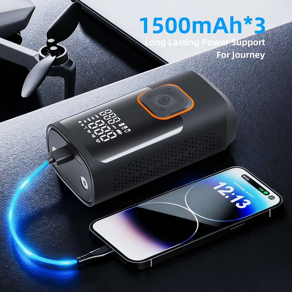 YIJU Rechargeable Tire Inflator Digital Cordless Car Tyre Inflator For Motocycle Bicycle Balls Portable Compressor Air Pump - Image 3