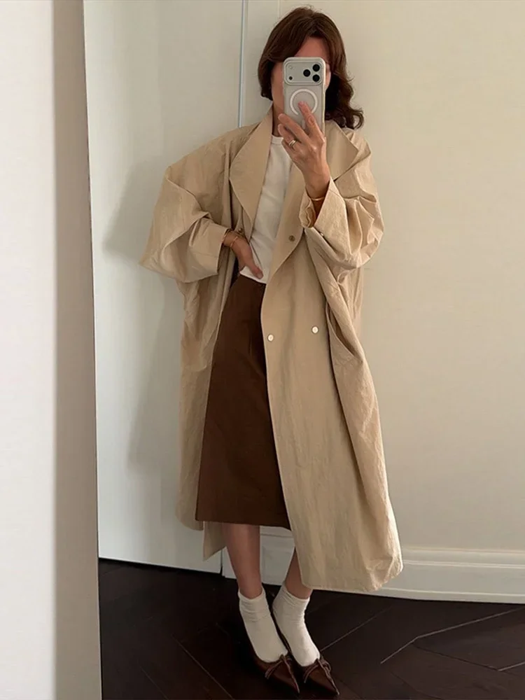 Women's Oversized Stand Collar Trench Coat