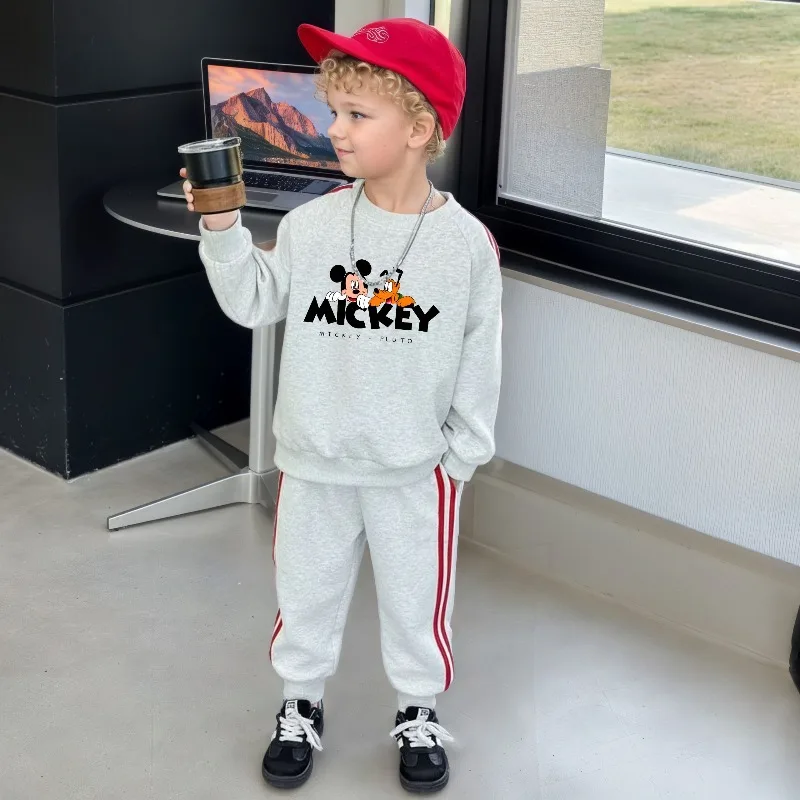 2026 Spring Children Side Stripe Trousers Sets Kids Casual Tracksuit Boys O Neck Hoodies and Long Pant Two Piece New Style - Image 5