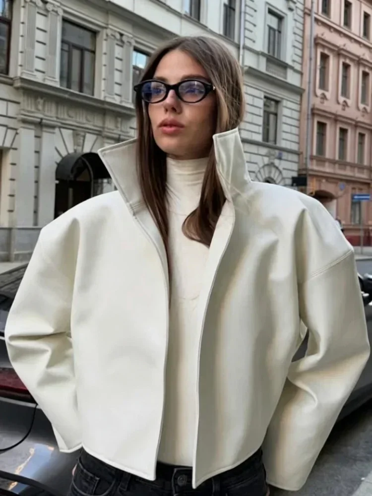 Women's Oversized Cropped Zip Jacket - view 10