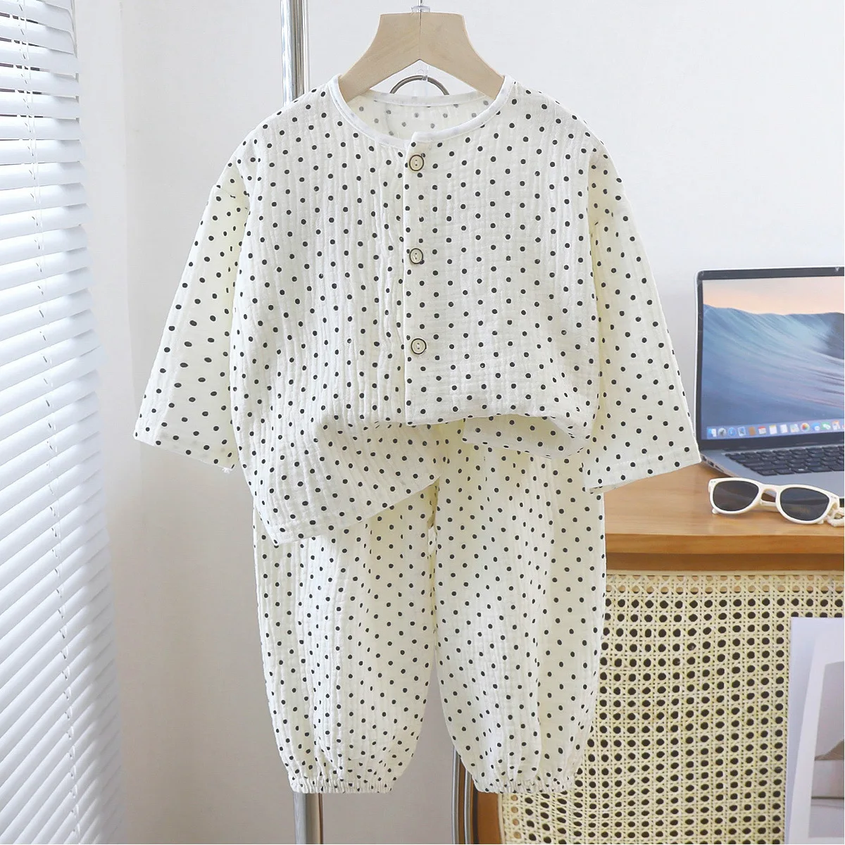 Kids Unisex Cotton Gauze Sleepwear Set – Raglan Full Sleeve Summer - Image 14