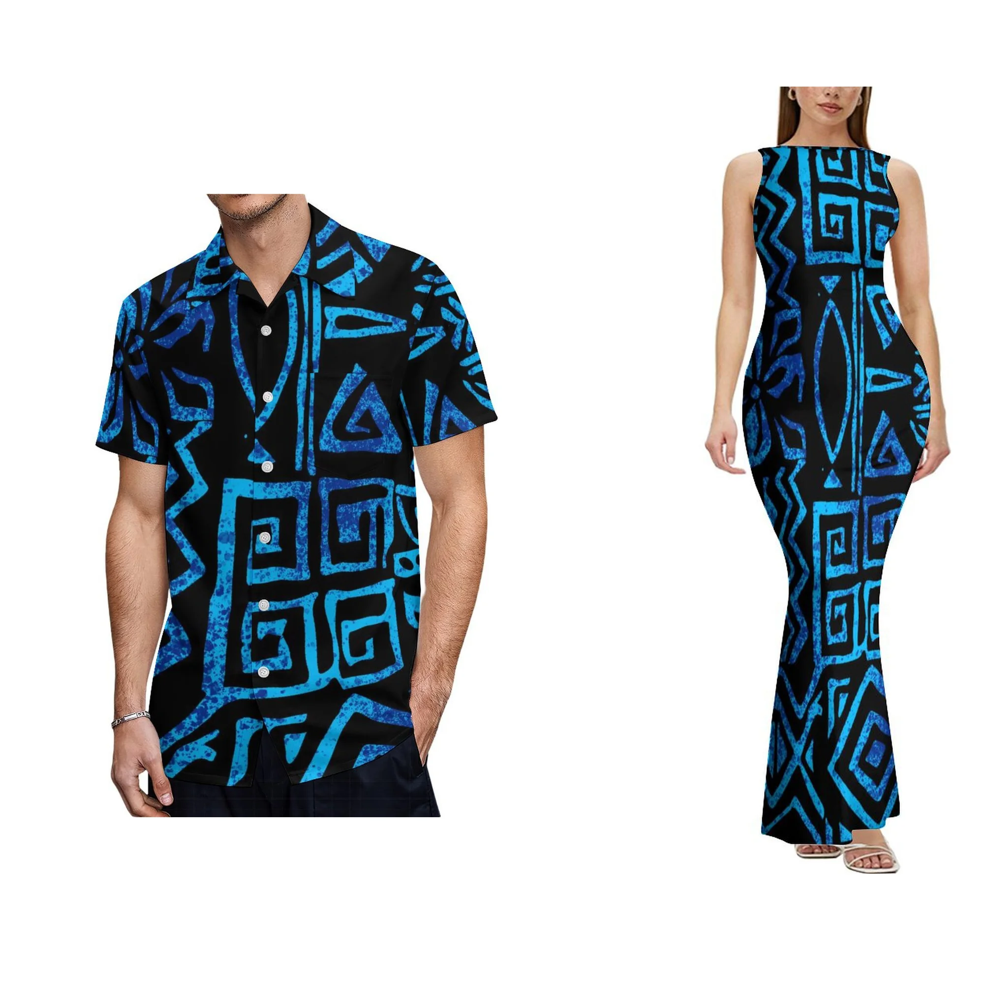 1MOQ Wholesale Custom Bodycon Backless Dress New Zealand Design Women's Boat Neck Sleeveless Design Clothes Polynesian Dress - Image 8
