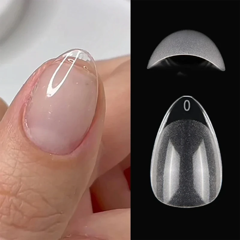 120pcs Super Short Almond Full-Cover Gel Nail Tips for Small Nail Beds