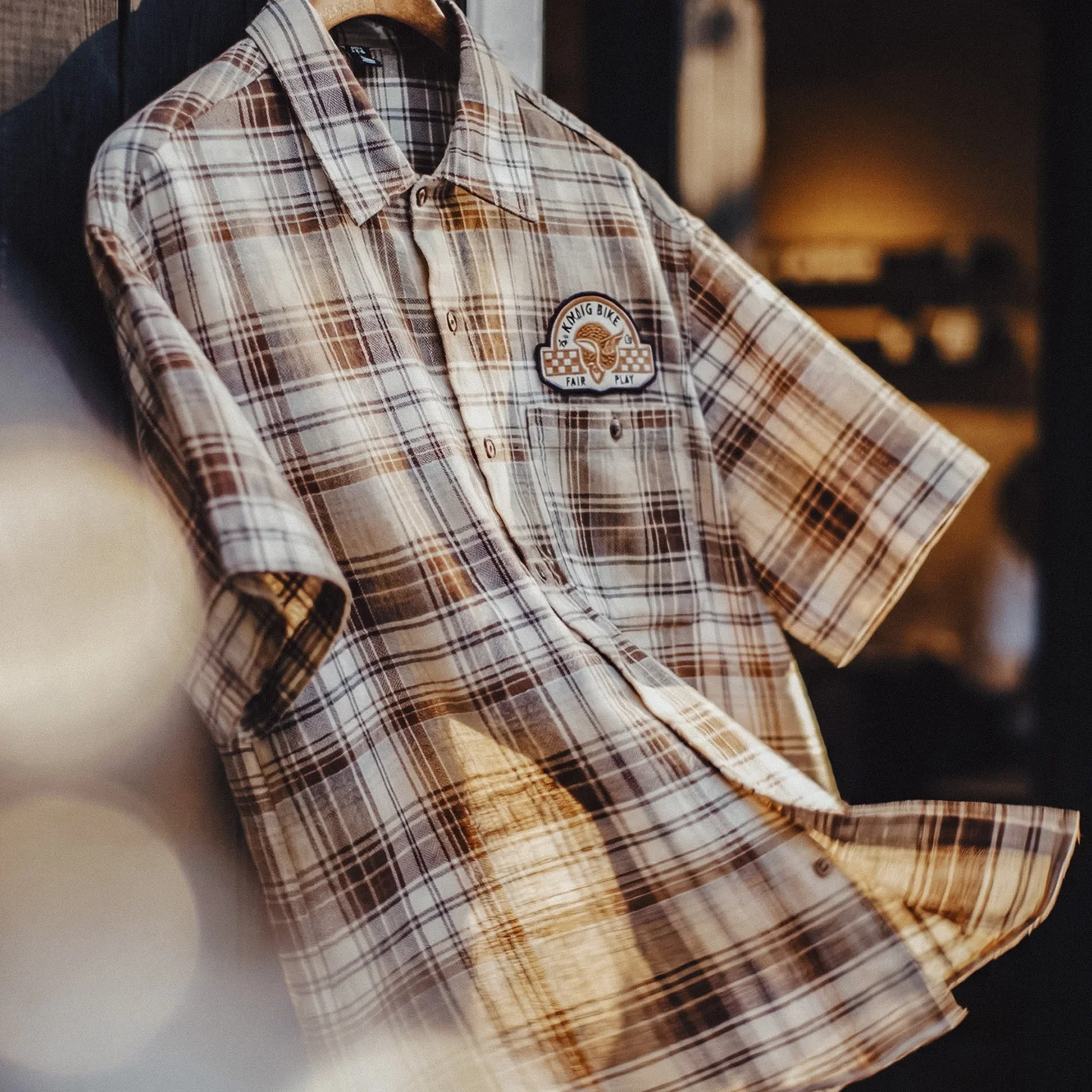 Men's Plaid Cotton Short Sleeve Shirt - Image 3