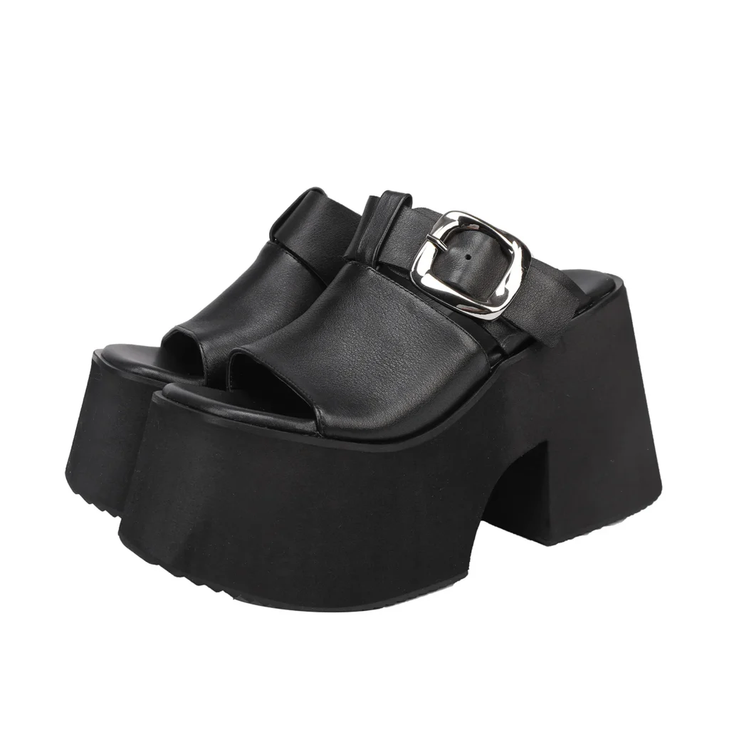 GKTINOO Women’s Genuine Leather Platform Sandals with 8 cm Super‑High Heel