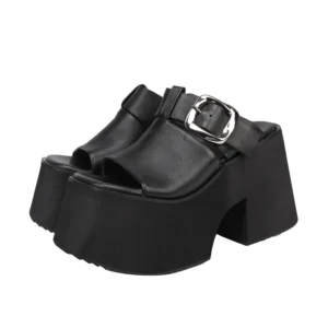 GKTINOO Women's Genuine Leather Platform Sandals with 8 cm Super‑High Heel