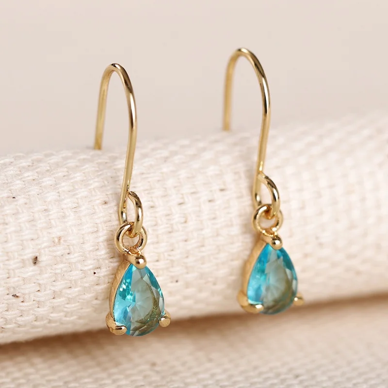 Huitan Water Drop CZ Earrings – Brass Alloy, 1.2g - Image 10