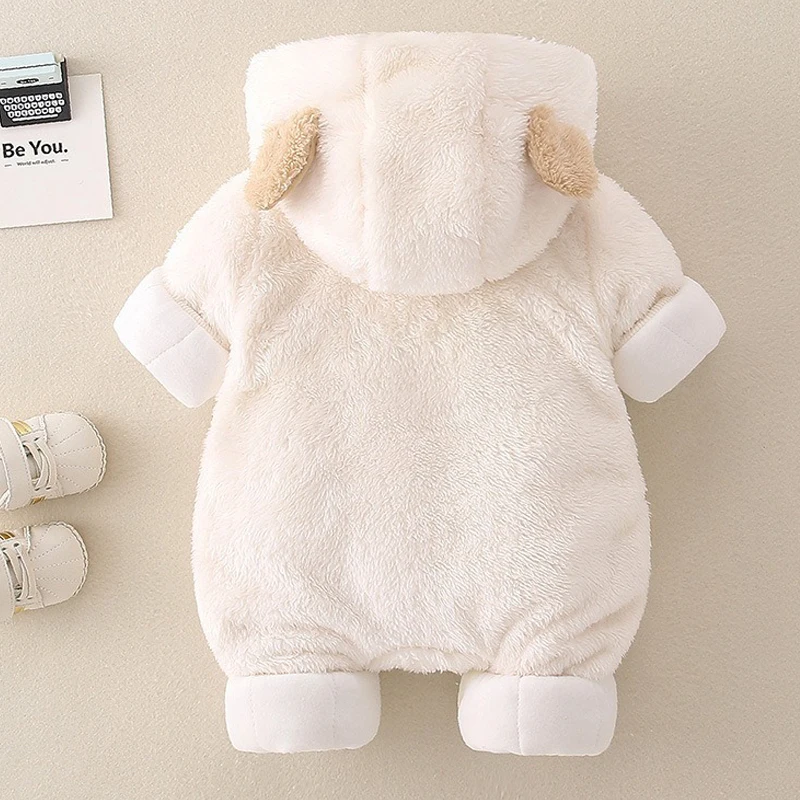 AYNIGIELL Cotton Hooded Jumpsuit for Baby, 0-18 Months - Image 5