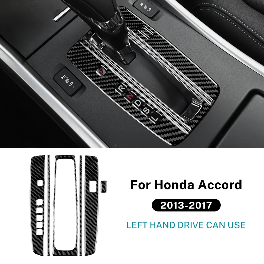 Carbon Fiber 2PCS Center Console Gear Panel Cup Holder Trim Sticker For Honda Accord 2013-2017 Car Interior Decoration Sticker - Image 8