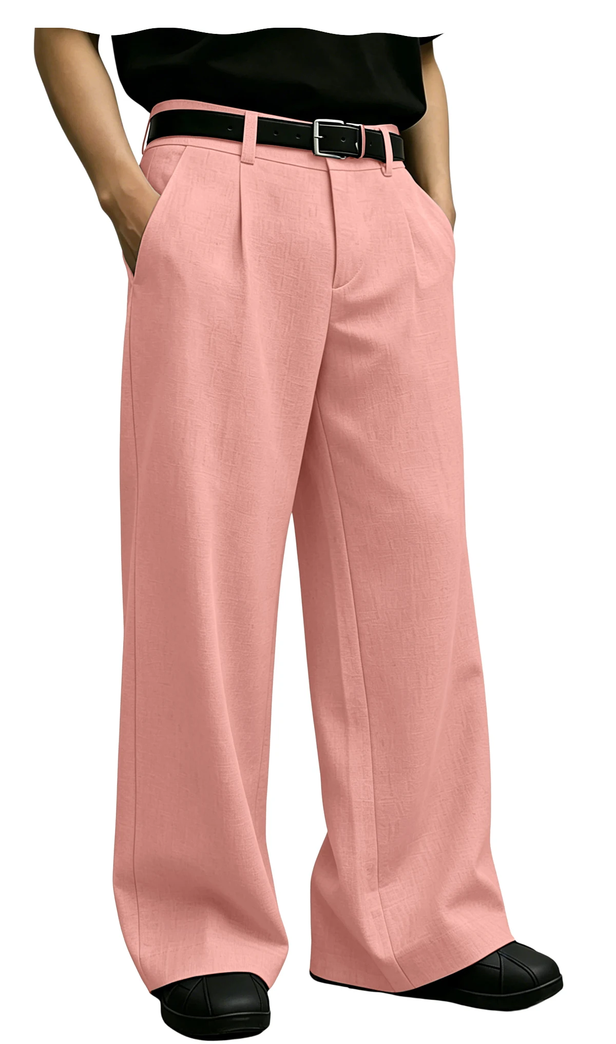Men‘s Straight Leg Suit Pants With Elastic Waist Comfortable Breathable Wrinkle Resistant Lightweight Casual Trousers Summer - Image 14