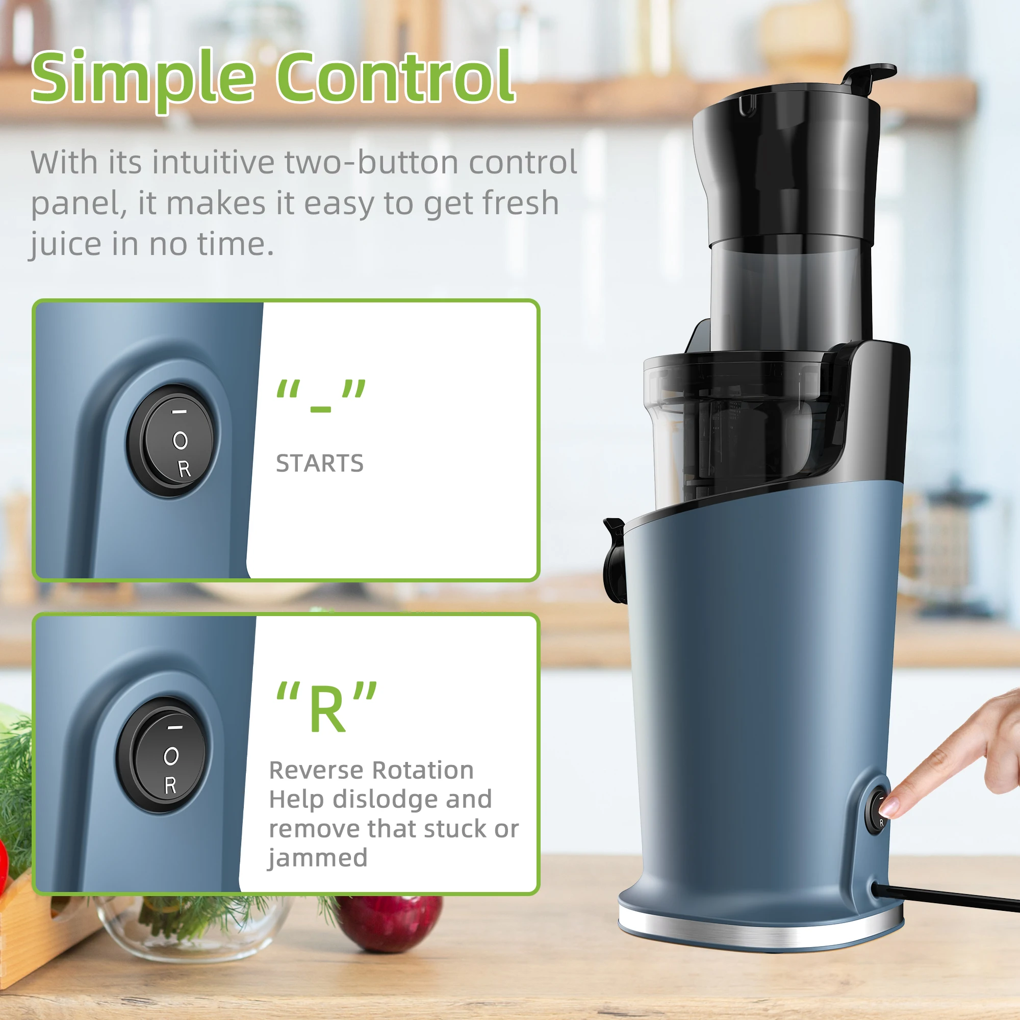 BioloMix Cold Press Juicer, 78mm Feed Chute, Tritan BPA-Free - Image 6