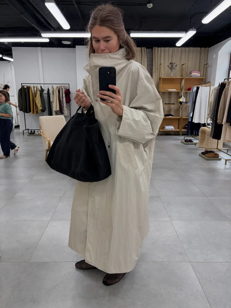 Women's Oversized Long Trench Coat - view 2