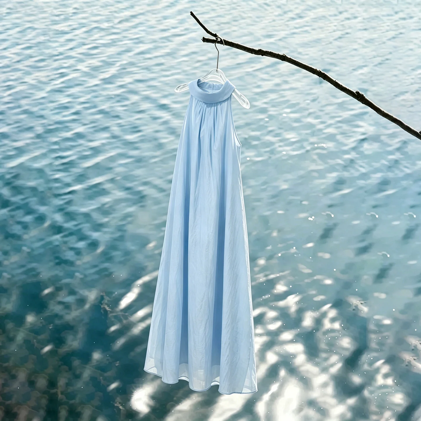 Women's Sleeveless Lapel A-Line Maxi Dress - view 5