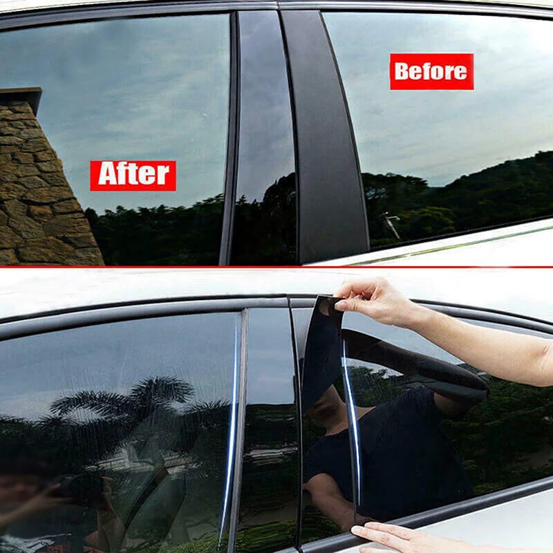 6Pcs Car Window Door Trim Cover Stickers For Mitsubishi Pajero Sport Montero 2015-2022 Pillar Posts Auto Accessories - Image 2