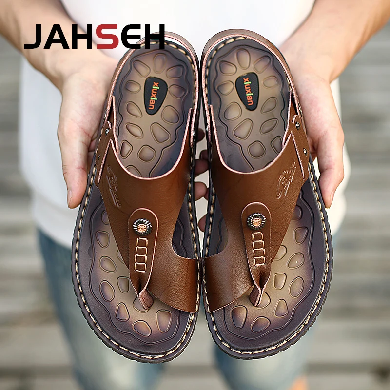 Men's Split Leather Sandals with Metal Accents – Quick‑Dry, Non‑Slip, True‑to‑Size (Size 38‑47) - Image 5