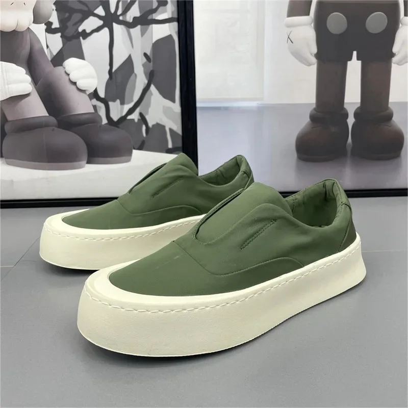 Men's Slip-On Platform Sneakers – Breathable PU Upper, Rubber Outsole - Image 2