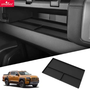 Smabee for Mitsubishi Triton 2024-2025 Silicone Car Copilot Dashboard Storage Box Tray Organizer Interior Accessories Black