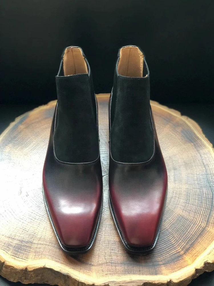 Hand-Painted Chelsea Ankle Boots – Fiddle-Back, Full-Grain Leather - Image 2