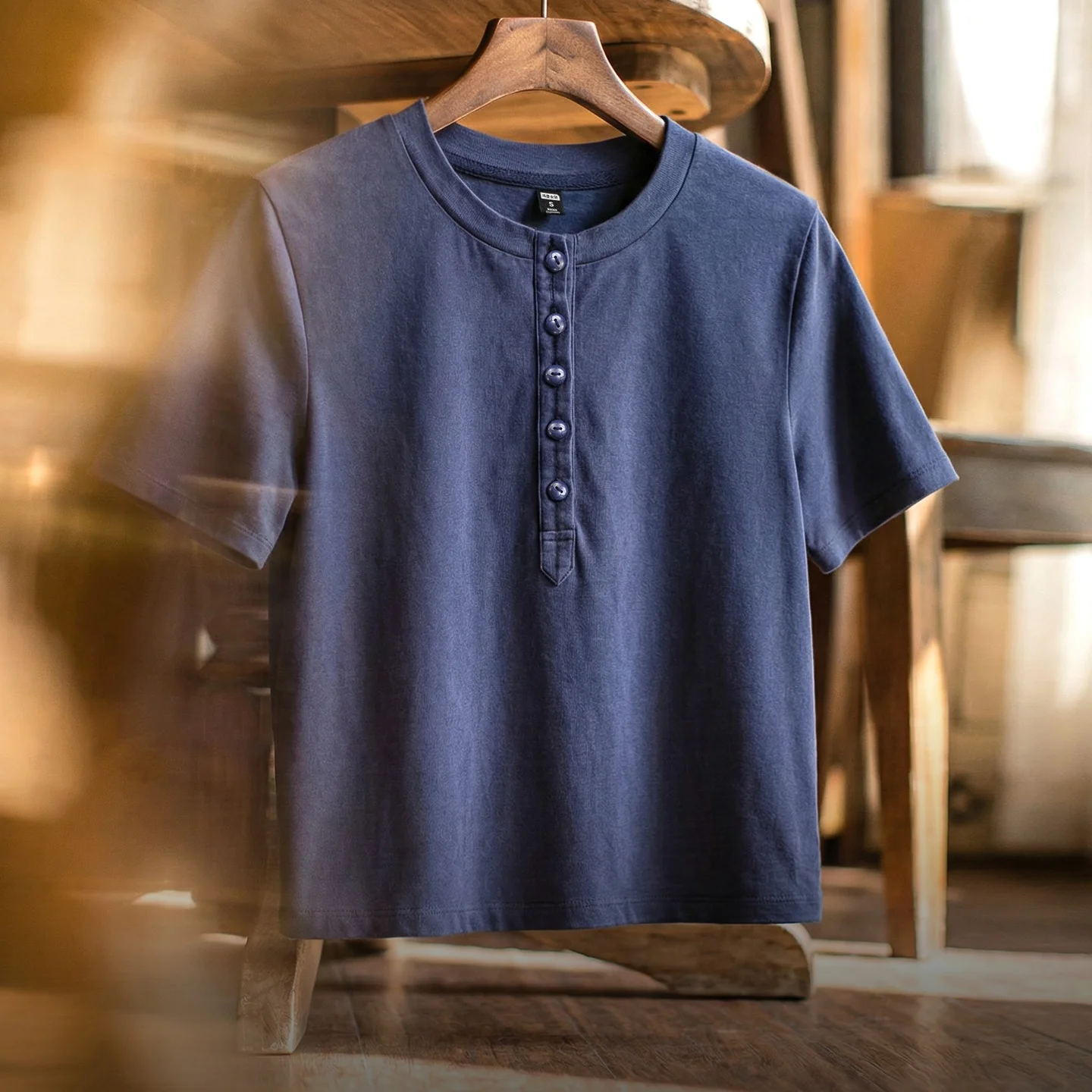Women's Cropped Henley Tee - view 4