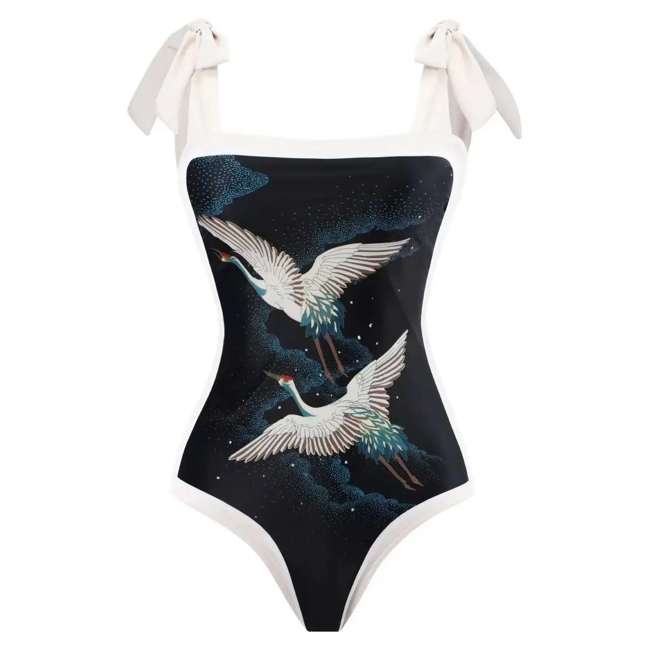 Women's Printed One-Piece Swimsuit with Skirt - view 17