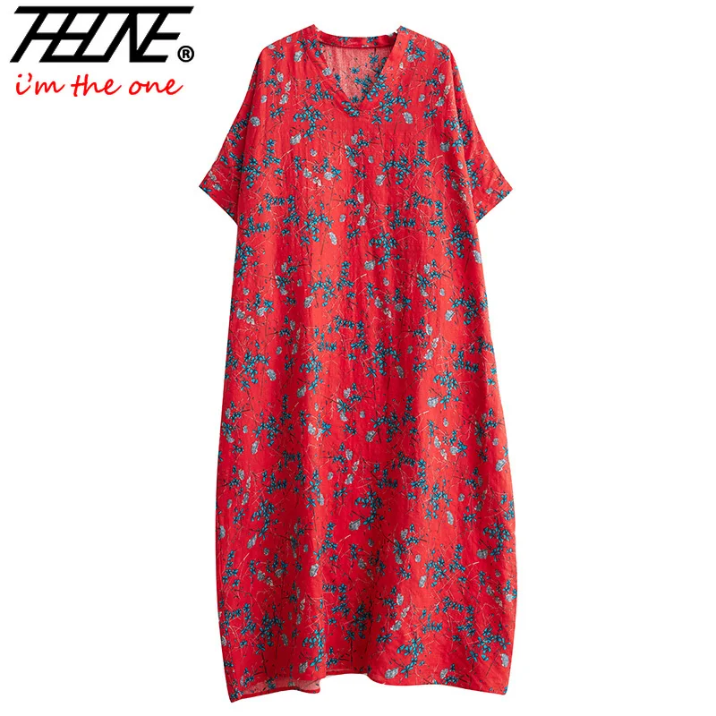 Women Dresses Plus Size Maxi Long Bohemian Para Mujer Summer Elegant Boho V-Neck Floral Print Vintage Dresses Vestidos Femenino - Image 3