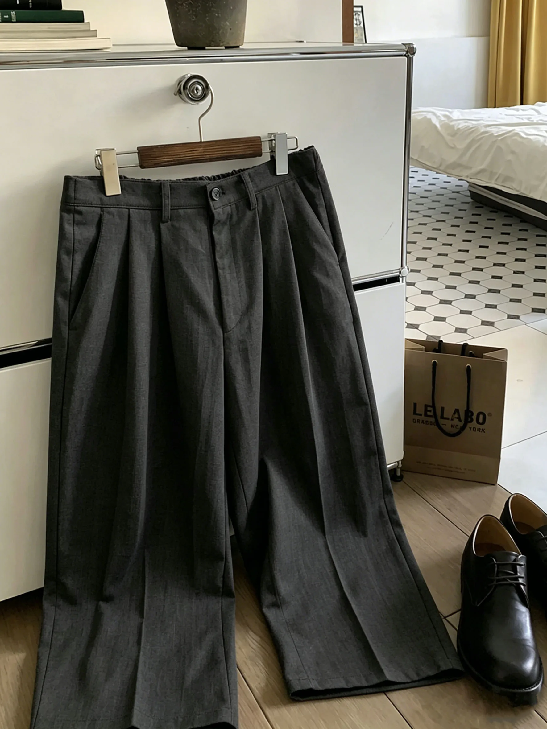 Men‘s Straight Leg Suit Pants With Elastic Waist Comfortable Breathable Wrinkle Resistant Lightweight Casual Trousers Summer - Image 6