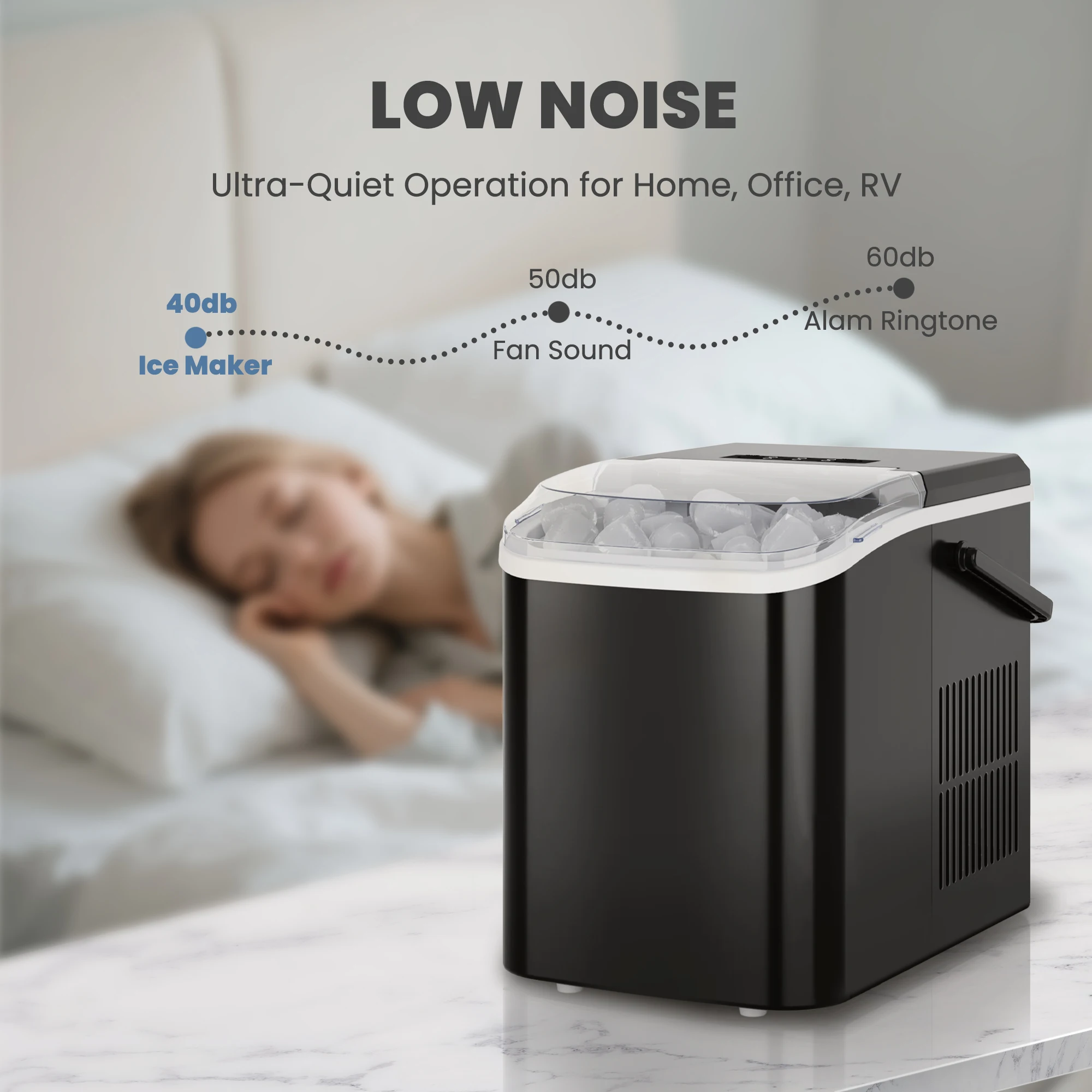 Portable Countertop Ice Maker – 9 Bullet Cubes, Self‑Cleaning, 1.5L - Image 7