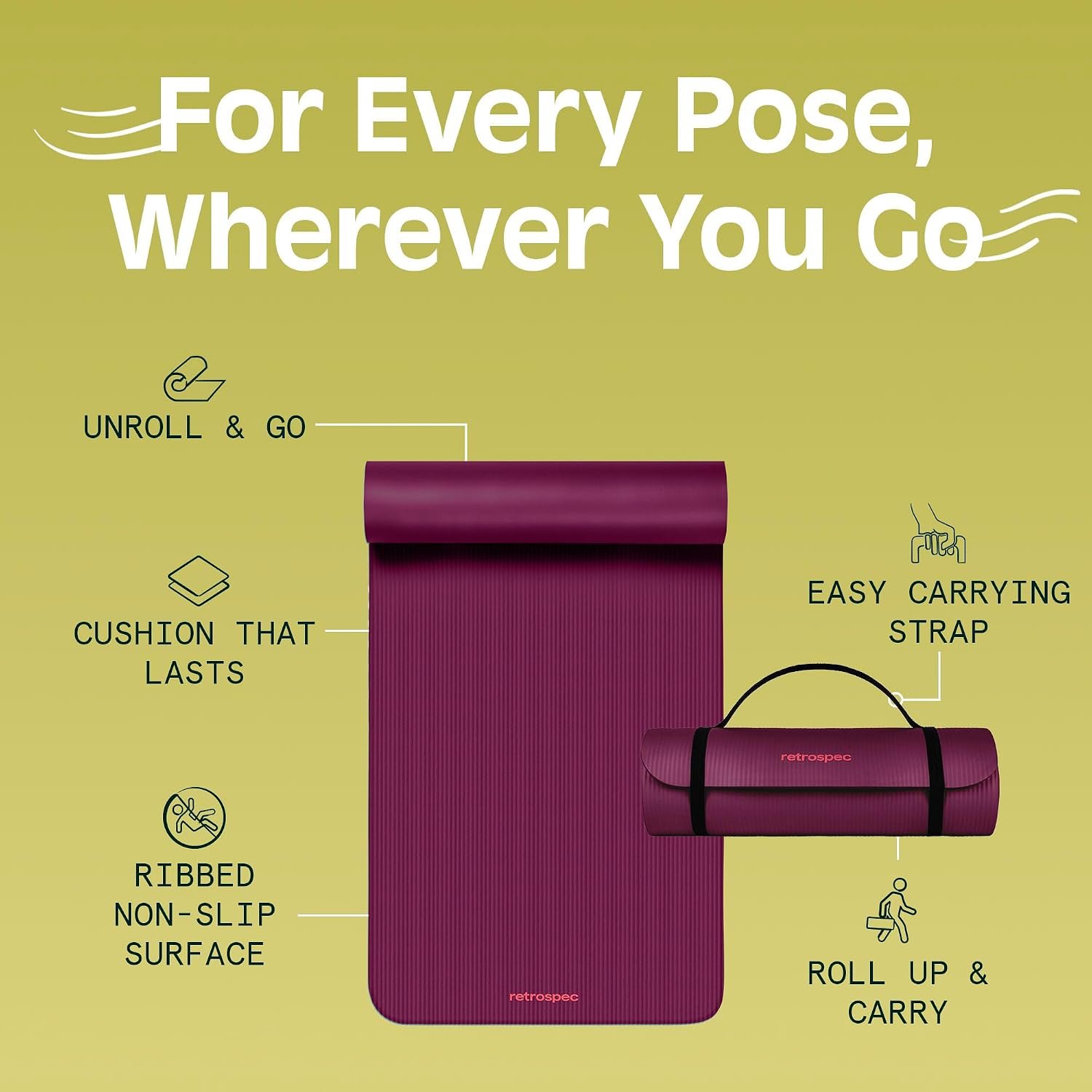 Yoga Mat with Carry Strap - Image 4